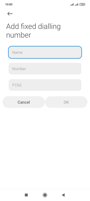 Press Name and key in the required name. Press Name and key in the required name.