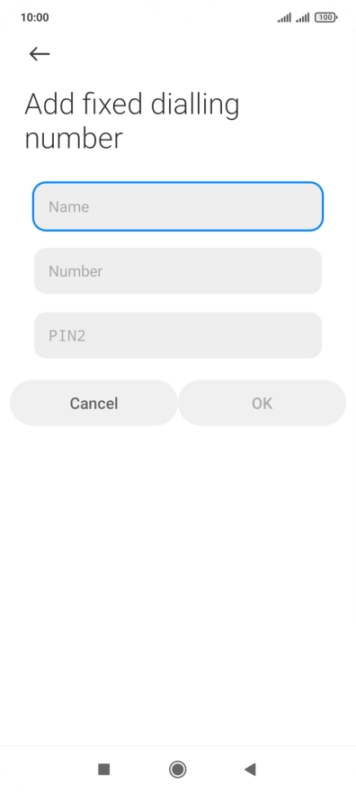 Press Name and key in the required name. Press Name and key in the required name.