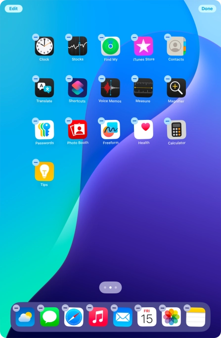 To remove an application from Dock, press and hold the required application and drag it upwards from Dock.