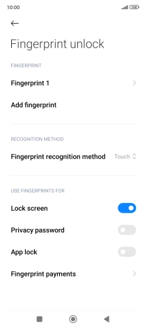 Press the indicators next to the required settings to turn them on or off.