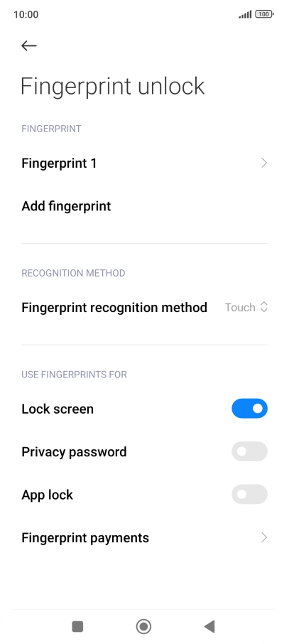 Press the indicators next to the required settings to turn them on or off.