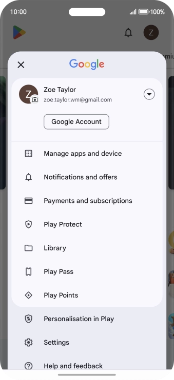 Press Manage apps and device.