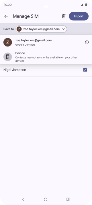 Press the required Google account.