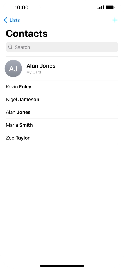 Press the new contact icon. Press the new contact icon.