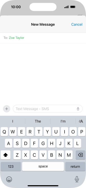 Press the microphone icon and say the required text.