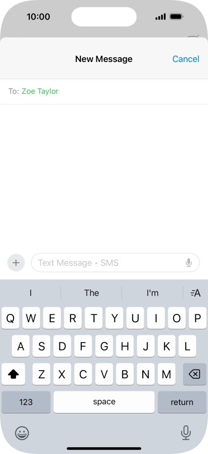 Press the microphone icon and say the required text.