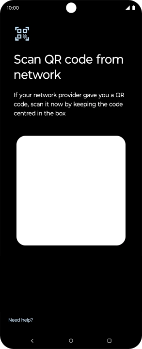 Place the QR code you've received inside the phone camera frame to scan the code. If you’ve deleted your eSIM, you can re-add it using your existing QR code. If you’re having problems, see our FAQ. Place the QR code you've received inside the phone camera frame to scan the code. If you’ve deleted your eSIM, you can re-add it using your existing QR code. If you’re having problems, see our FAQ.