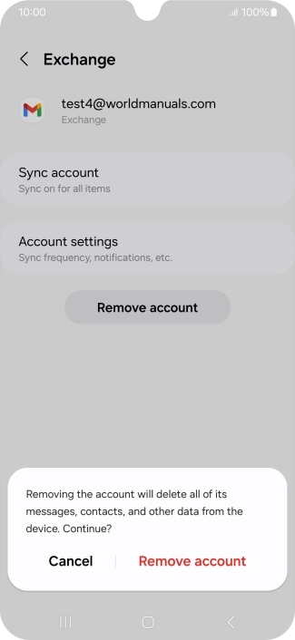 Press Remove account. Press Remove account.