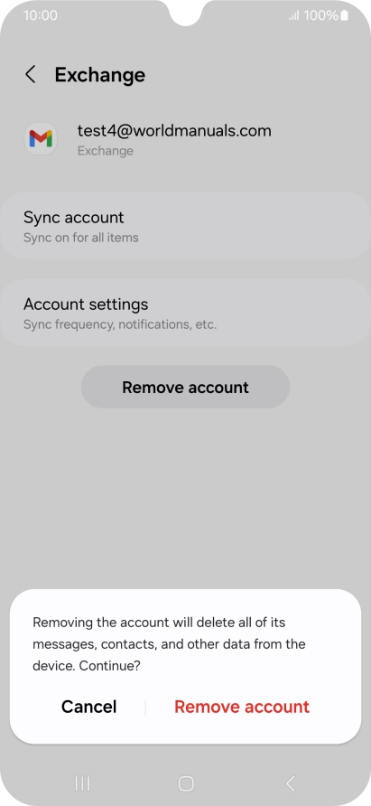 Press Remove account. Press Remove account.