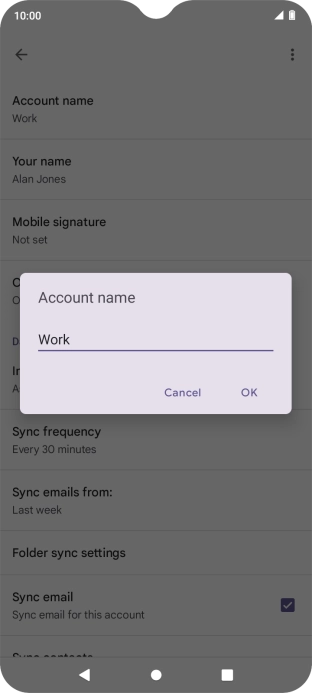 Key in the required account name and press OK.