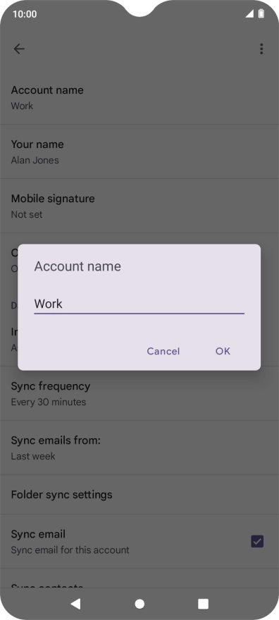 Key in the required account name and press OK.