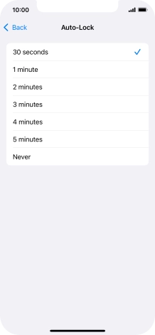 Press the required setting.