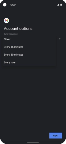 Press the required setting.
