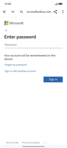 Press Password and key in the password for your email account. Press Password and key in the password for your email account.