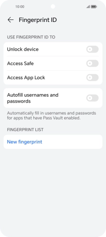 Press New fingerprint.