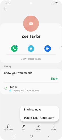 Press Block contact.
