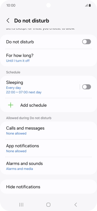 Press the indicator next to 