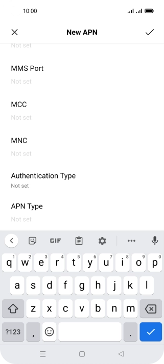 Key in default and press the confirm icon.