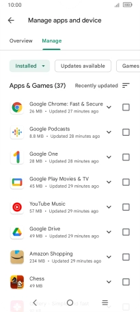 Press the required app. Press the required app.