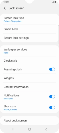 Press Screen lock type and key in the additional phone lock code you created earlier.