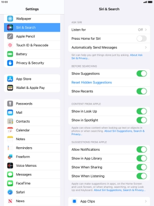 Press the indicator next to 