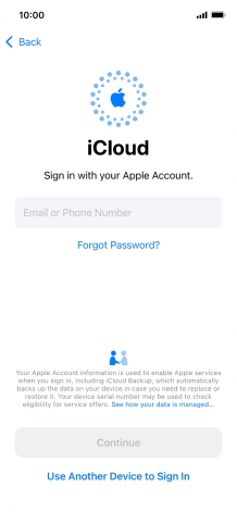 Press Email or Phone Number and key in the username for your Apple ID.