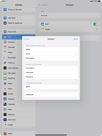 Press SMTP. Press SMTP.