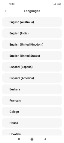 Press the required language.