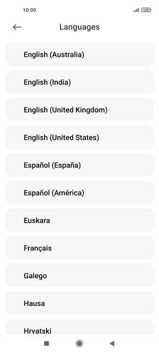 Press the required language.