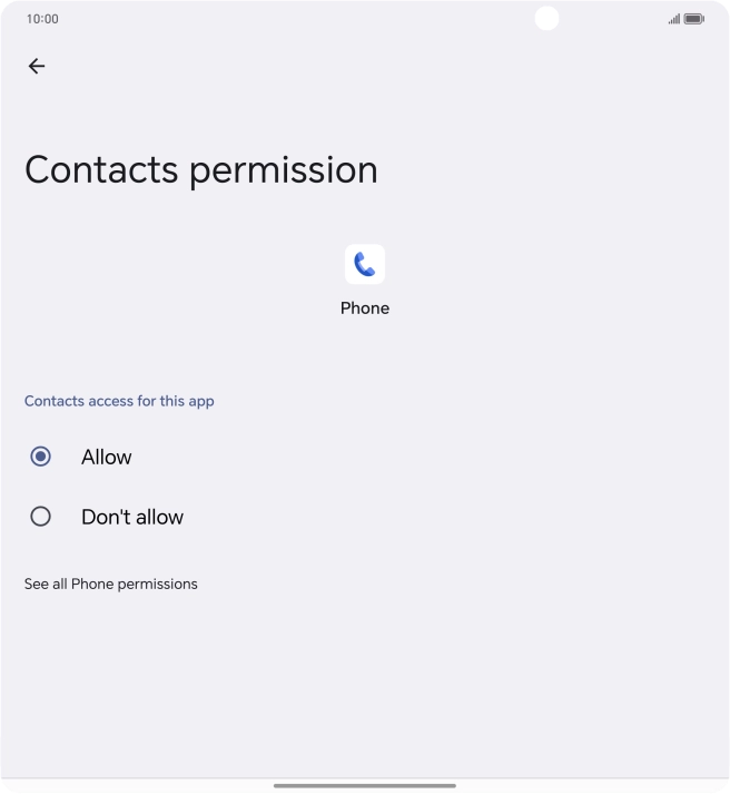 Press the required setting. Press the required setting.