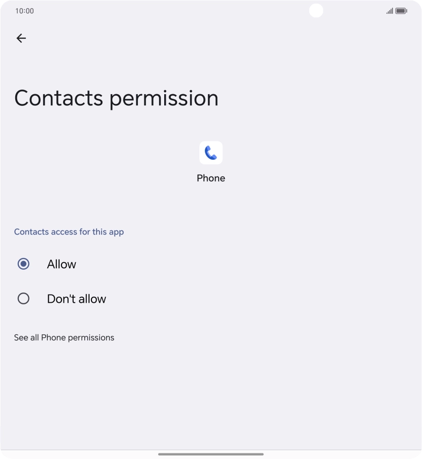 Press the required setting. Press the required setting.