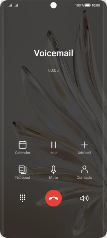 Press the end call icon.