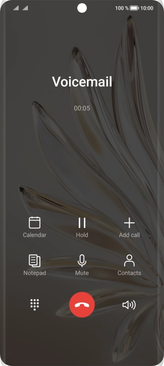 Press the end call icon.