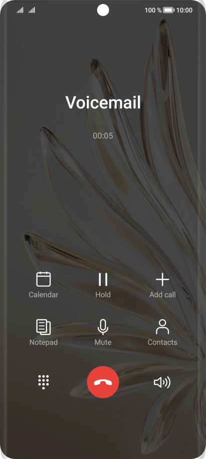 Press the end call icon.