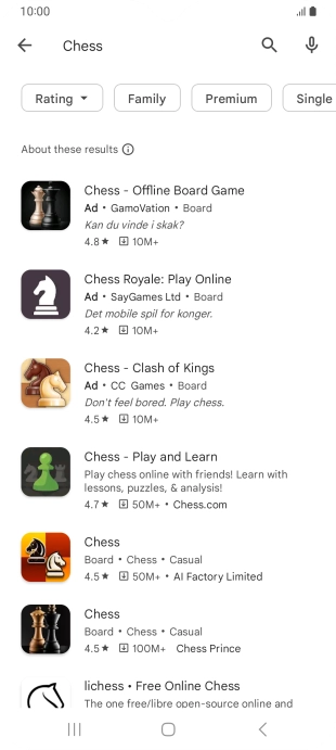 Press the required app.