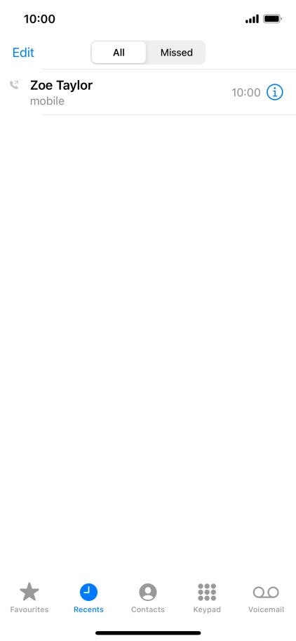 Press the information icon next to the required phone number.