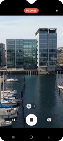 Press the stop icon to stop recording.