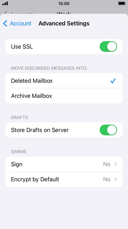 Press the indicator next to 