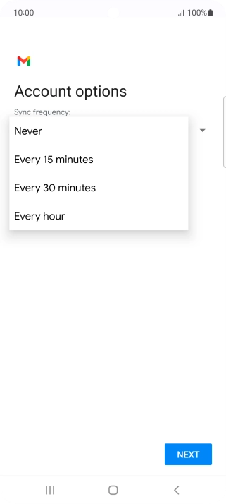 Press the required setting.