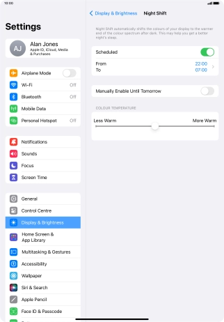 Press the indicator next to 