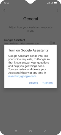 If you turn on the function, press TURN ON.