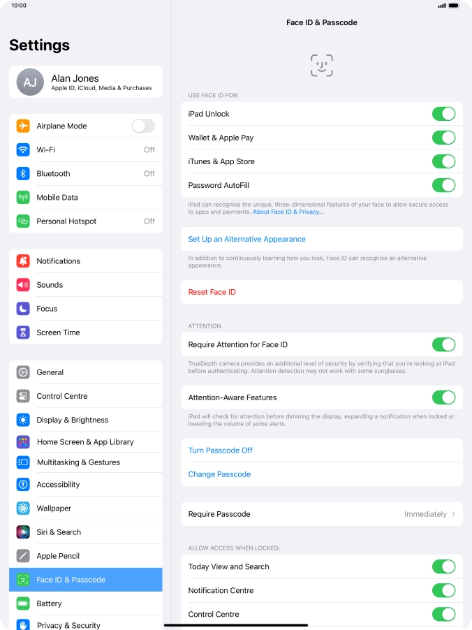 Press the indicators next to the required settings to turn them on or off. Press the indicators next to the required settings to turn them on or off.