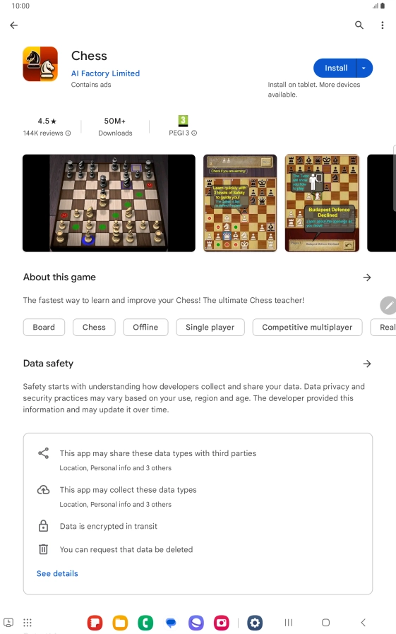 Press Install and follow the instructions on the screen to install the app.