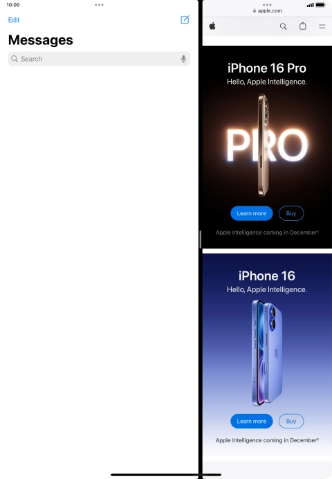 The applications are now displayed on a split screen.