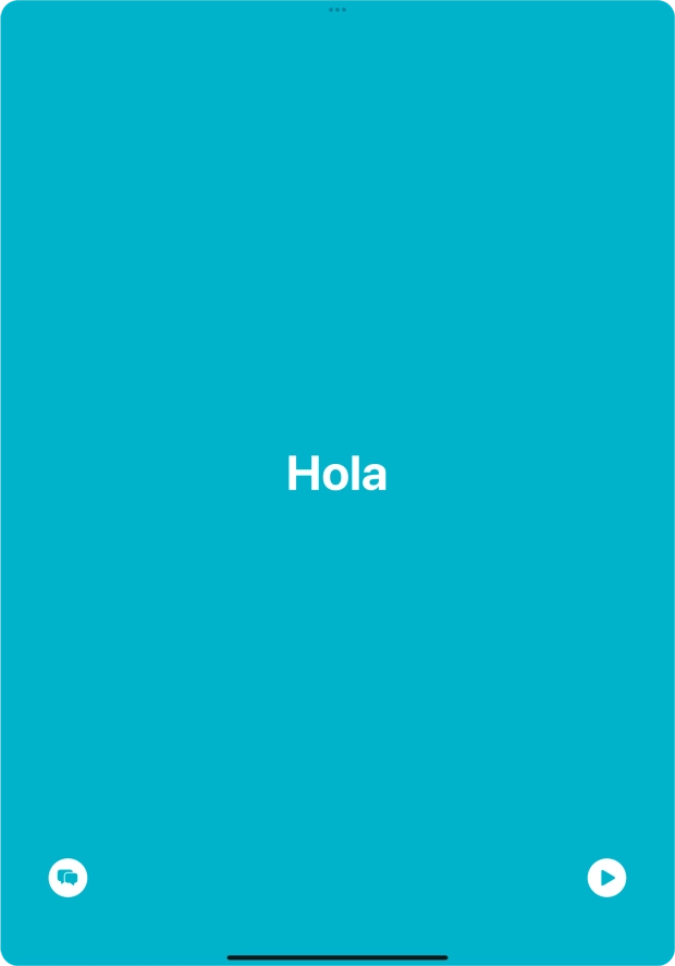 Press the split view icon to go back to display of both languages.