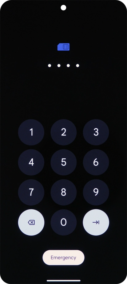 Key in a new four-digit PIN and press arrow right.