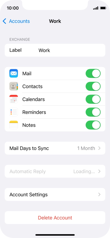 Press Account Settings.