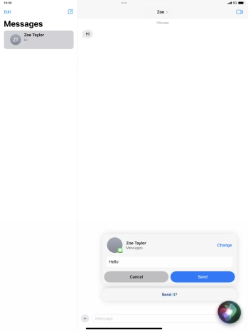 If an application is open on your tablet, such as a Mail or Messages, you can also use the functions available here, e.g.: REPLY [text].