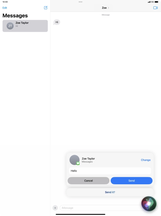 If an application is open on your tablet, such as a Mail or Messages, you can also use the functions available here, e.g.: REPLY [text].