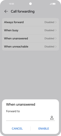 Key in +447836121121 and press ENABLE. Key in +447836121121 and press ENABLE.